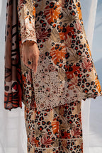 3PC KARANDI PRINTED SHIRT WITH KARANDI PRINTED DUAPTTA AND TROUSER - 1702