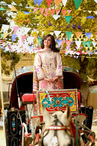 Lawn-3PC Chikankari Embroidered Shirt With Digital Printed Jacquard Dupatta-5245