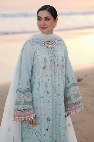 Dhanak-3PC Chikankari Embroidered Shirt with Khadi Net Embroidered Dupatta - 6220