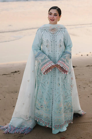 Dhanak-3PC Chikankari Embroidered Shirt with Khadi Net Embroidered Dupatta - 6220