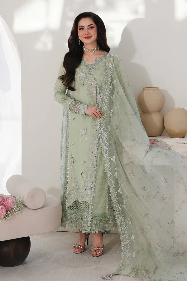 Lawn-3PC Chikankari Embroidered Shirt With Khadi Net Embroidered Dupatta-5261