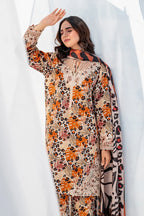 3PC KARANDI PRINTED SHIRT WITH KARANDI PRINTED DUAPTTA AND TROUSER - 1702