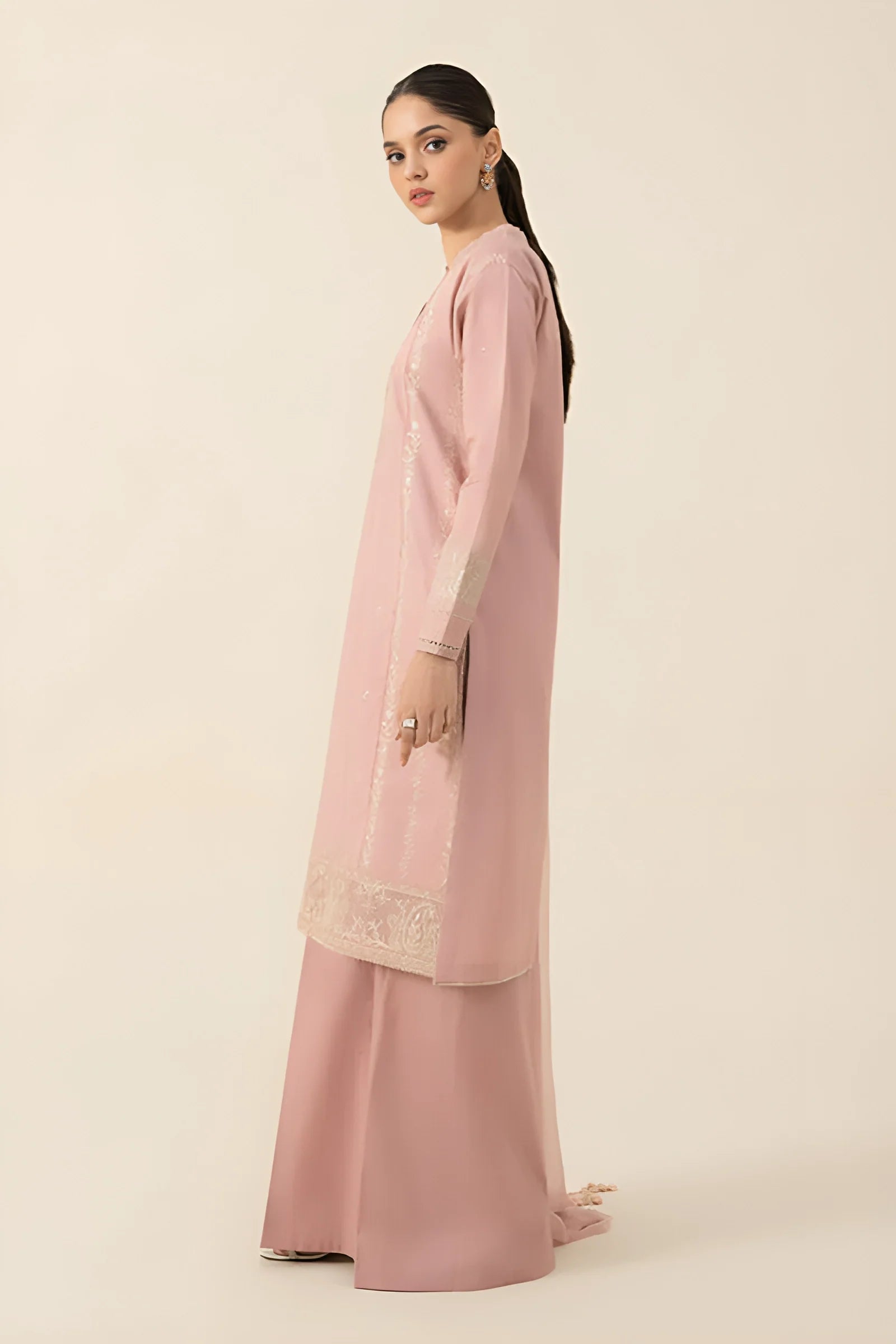 Dhanak-3PC Embroidered Shirt with Chiffon Embroidered Dupatta-3133