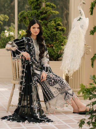 Dhanak-3PC Embroidered Shirt with Organza Embroidered Dupatta - 6116