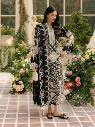 Dhanak-3PC Embroidered Shirt with Organza Embroidered Dupatta - 6116