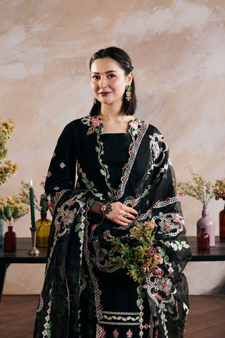Dhanak-3PC Embroidered Shirt with Digital Printed Wool Shawl - 6397