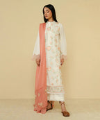 3PC Embroidered With Dhanak Embroidered Dupatta-203