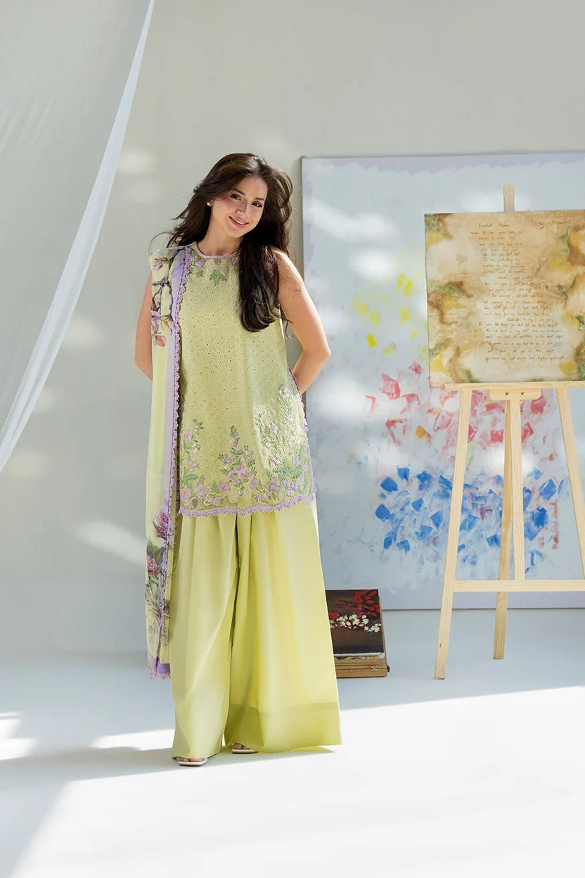 Lawn-3PC Embroidered With Digital Printed Chiffon Dupatta-5253