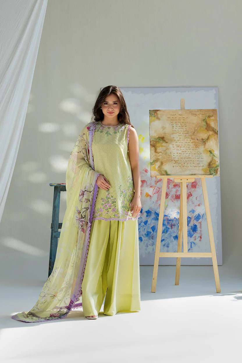 Lawn-3PC Embroidered With Digital Printed Chiffon Dupatta-5253