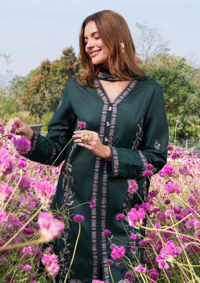 Lawn-3PC Embroidered Shirt With Digital Printed Jacquard Dupatta-5330