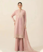 Dhanak-3PC Embroidered Shirt with Chiffon Embroidered Dupatta-3133