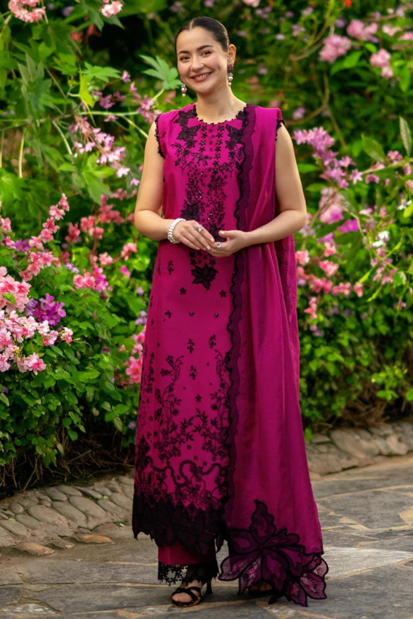 Lawn-3PC Sequence Embroidered Shirt With Khadi Net Embroidered Dupatta-5326