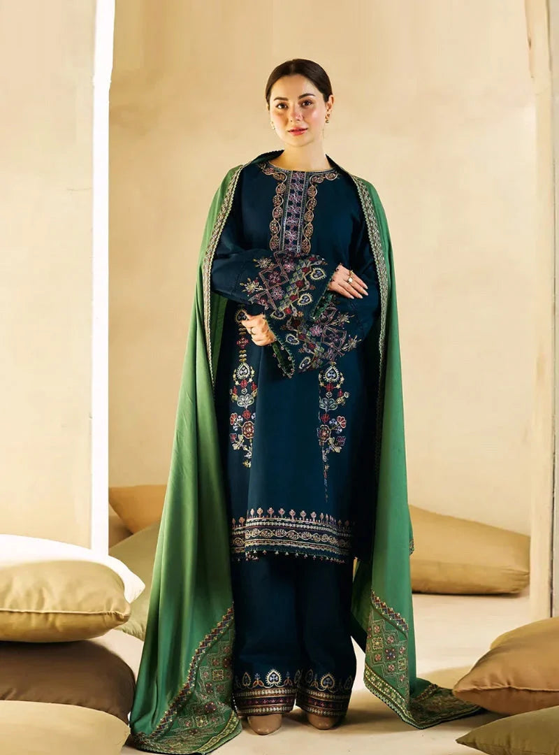Lawn 3PC Embroidered with Cotton Net Viscose Embroidered Dupatta-5175