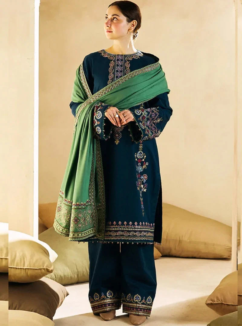 Lawn 3PC Embroidered with Cotton Net Viscose Embroidered Dupatta-5175