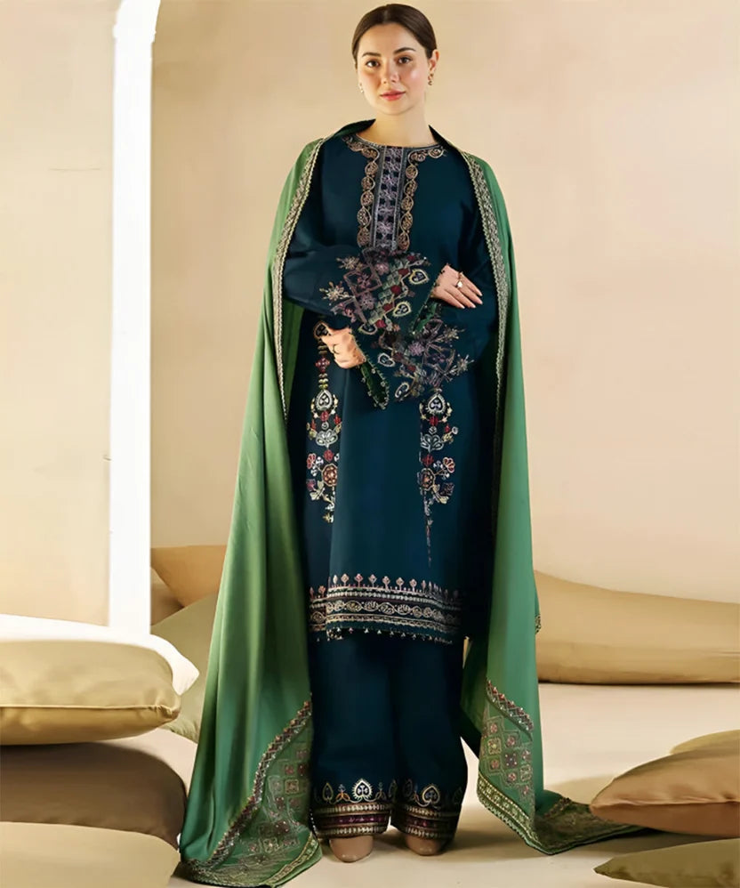 Lawn 3PC Embroidered with Cotton Net Viscose Embroidered Dupatta-5175