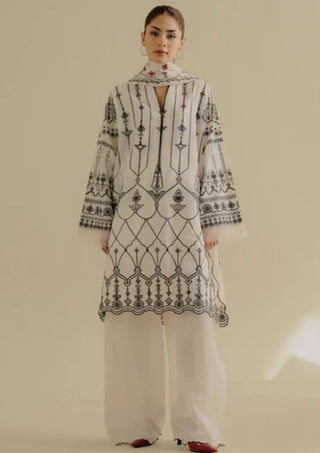 Lawn-3PC Embroidered Shirt with Digital Printed Jacquard Dupatta-1383