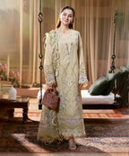 Dhanak-3PC Embroidered Shirt with Digital Printed Wool Shawl-3333