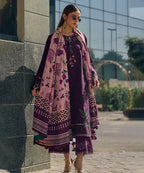 Lawn-3PC Embroidered with Digital Printed Jacquard Dupatta-5021