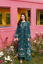 Lawn-3PC Embroidered Shirt With Khadi Net Printed Dupatta-5263