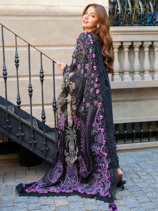 Lawn-3PC Chikankari Embroidered With Digital Printed Jacquard Dupatta-5240