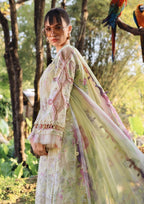 Lawn-3PC Chikankari Embroidered Shirt With Digital Printed Chiffon Dupatta-4022