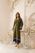 Lawn-3PC Embroidered Shirt with Plain Dyed Chiffon Dupatta-5083
