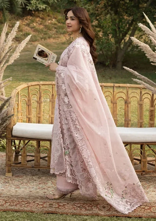 Dhanak-3PC Embroidered Shirt with Khadi Net Embroidered Dupatta - 6409