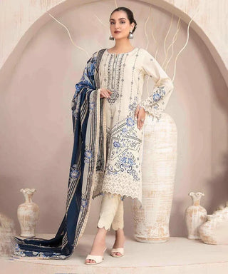 Dhanak-3PC Embroidered Shirt with Digital Printed Wool Shawl -438