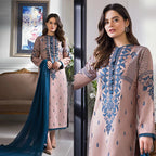 Lawn-3PC Embroidered With Chiffon Dupatta-5063