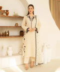 Dhanak-3PC Embroidered Shirt with Chiffon Embroidered Dupatta - 3510