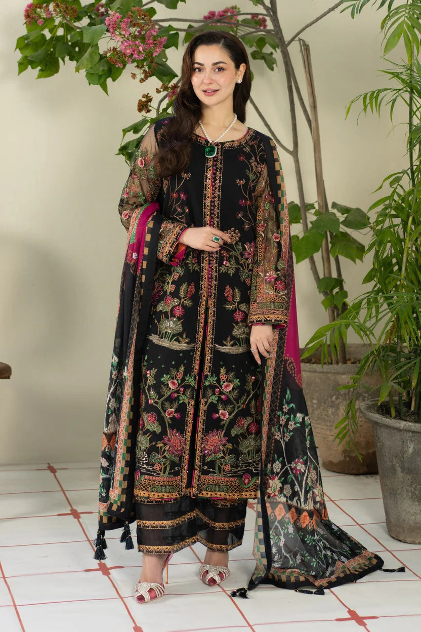 Lawn 3PC Embroidered With Digital Printed Jauqard Dupatta-5215