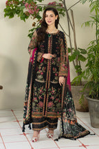 Lawn 3PC Embroidered With Digital Printed Jauqard Dupatta-5215