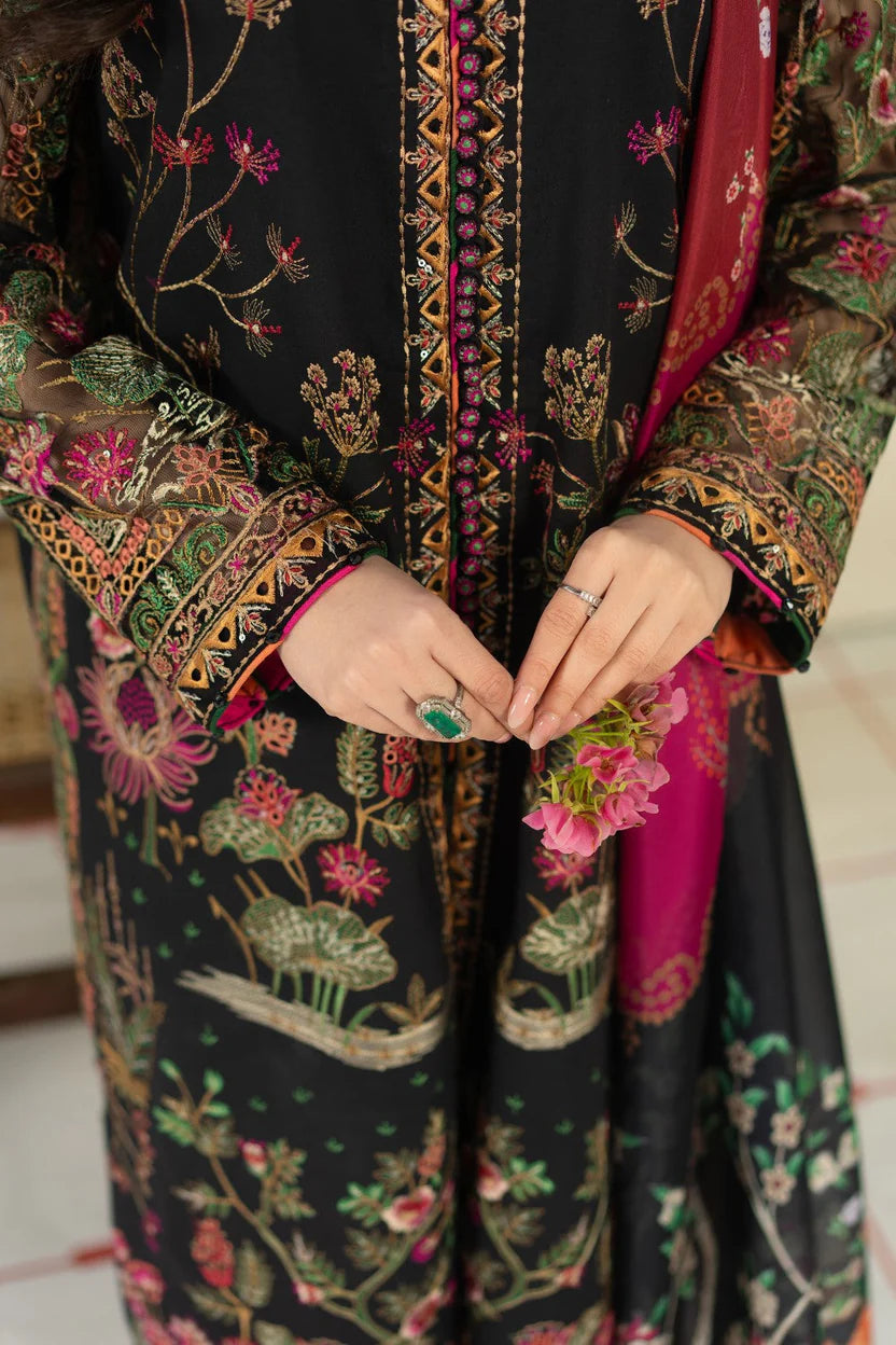 Lawn 3PC Embroidered With Digital Printed Jauqard Dupatta-5215