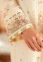 Dhanak-3PC Embroidered Shirt with Organza Embroidered Dupatta- 3368