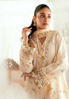 Dhanak-3PC Embroidered Shirt with Organza Embroidered Dupatta- 3368