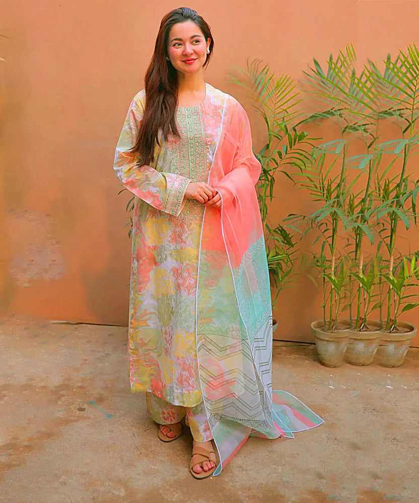 KHADDAR-3PC WITH KHADDAR PRINTED SHIRT & TROUSER-921