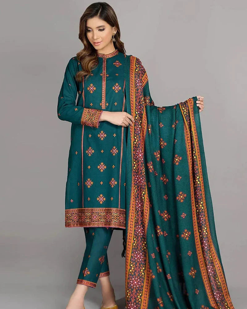 Lawn-3PC Embroidered with Lawn Embroidered Dupatta-1118