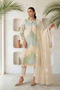 Lawn-3PC Chikankari Embroidered Shirt With Silk Printed Dupatta-5272