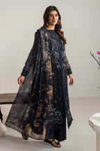 Dhanak-3PC Embroidered Shirt with Digital Printed Wool Shawl- 3365