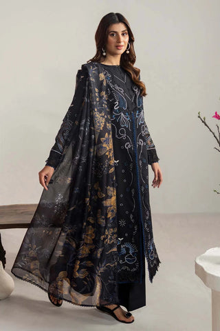 Dhanak-3PC Embroidered Shirt with Digital Printed Wool Shawl- 3365