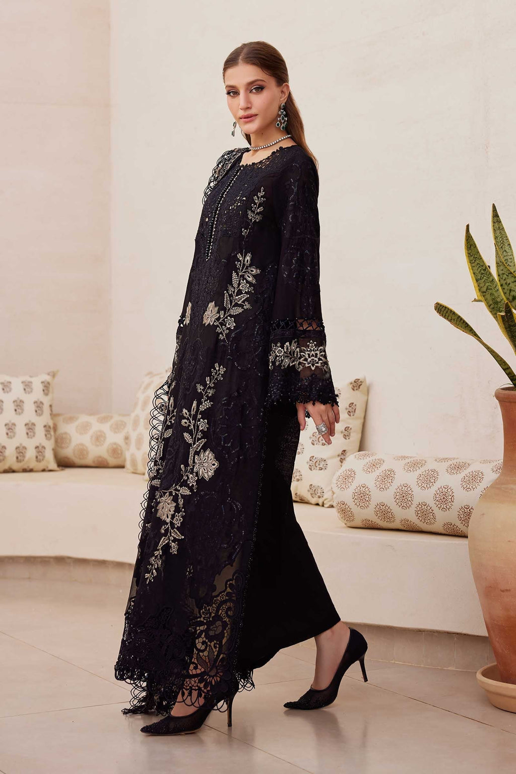 Lawn-3PC Sequence Embroidered Shirt With Khadi Net Embroidered Dupatta-5314