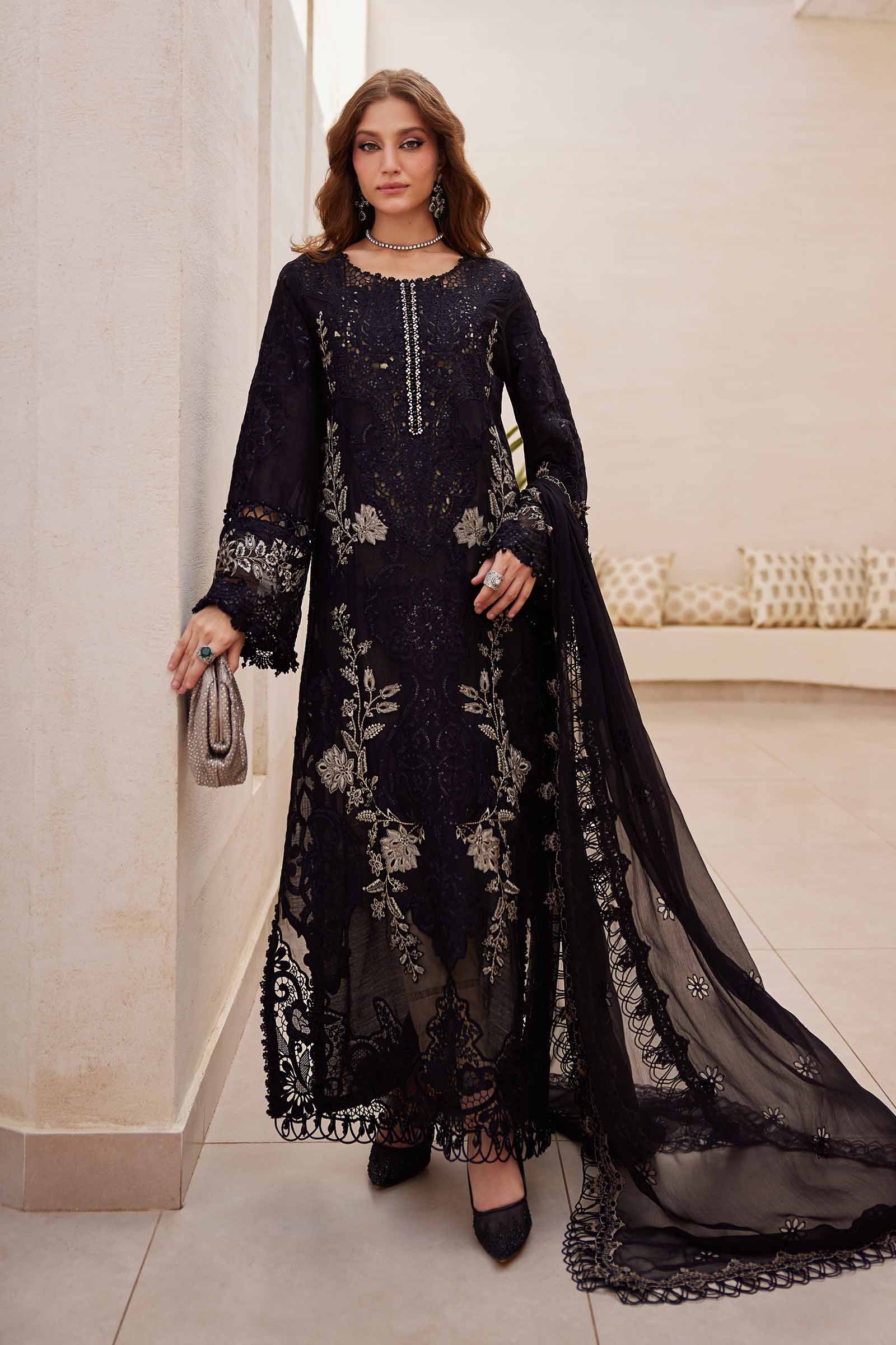 Lawn-3PC Sequence Embroidered Shirt With Khadi Net Embroidered Dupatta-5314