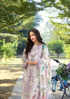 Lawn-3PC Chikankari Embroidered Shirt With Embroidered Jacquard Dupatta-5262