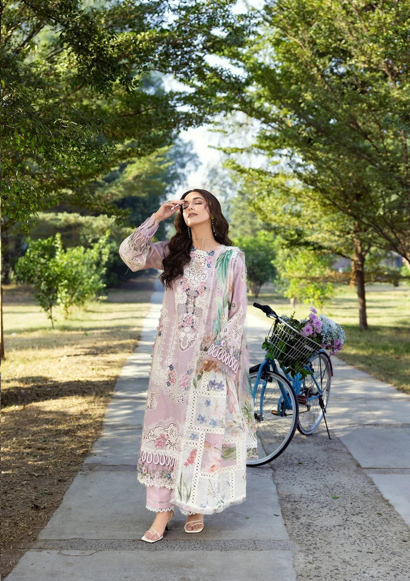 Lawn-3PC Chikankari Embroidered Shirt With Embroidered Jacquard Dupatta-5262