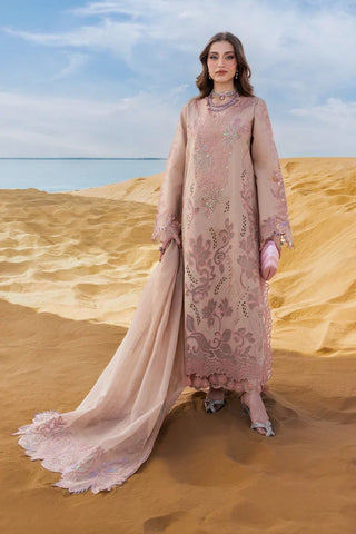 Dhanak-3PC Embroidered Shirt with Khadi Net Embroidered Dupatta - 7005
