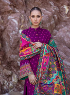 3PC Dhanak Embroidered Shirt With Printed Dupatta-681