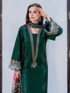 Lawn-3PC Chikankari Embroidered Shirt With Digital Printed Jacquard Dupatta-5338