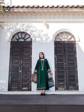 Lawn-3PC Chikankari Embroidered Shirt With Digital Printed Jacquard Dupatta-5338