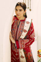 3PC Lawn Embroidered Shirt With Printed Jauqard Dupatta-