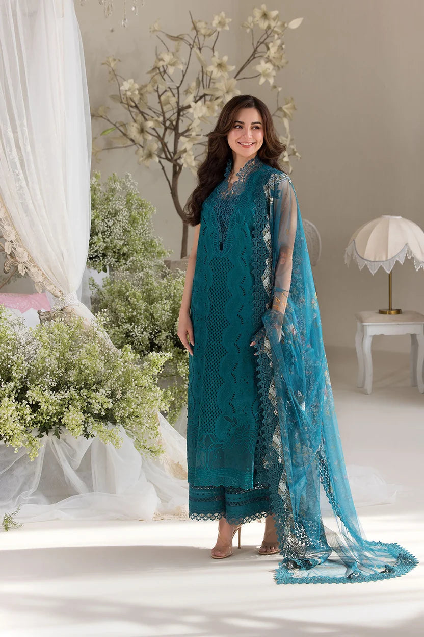 Dhanak-3PC Embroidered Shirt with Digital Printed Embroidered Dupatta-3359